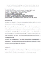 Evaluación y manejo del niño con lesión neurológica grave - Portada